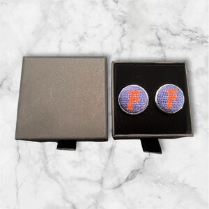 Needlepoint cufflinks - University of Florida